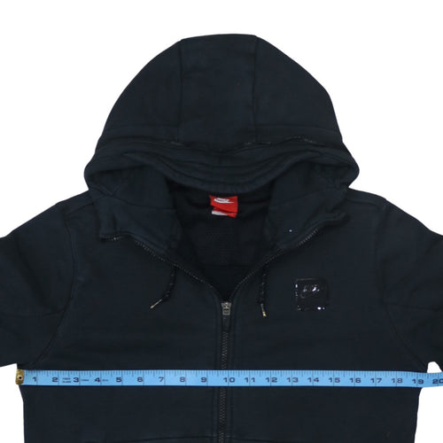 Nike Men's Black Full Zip Hoodie Size M Cotton Blend Sweatshirt