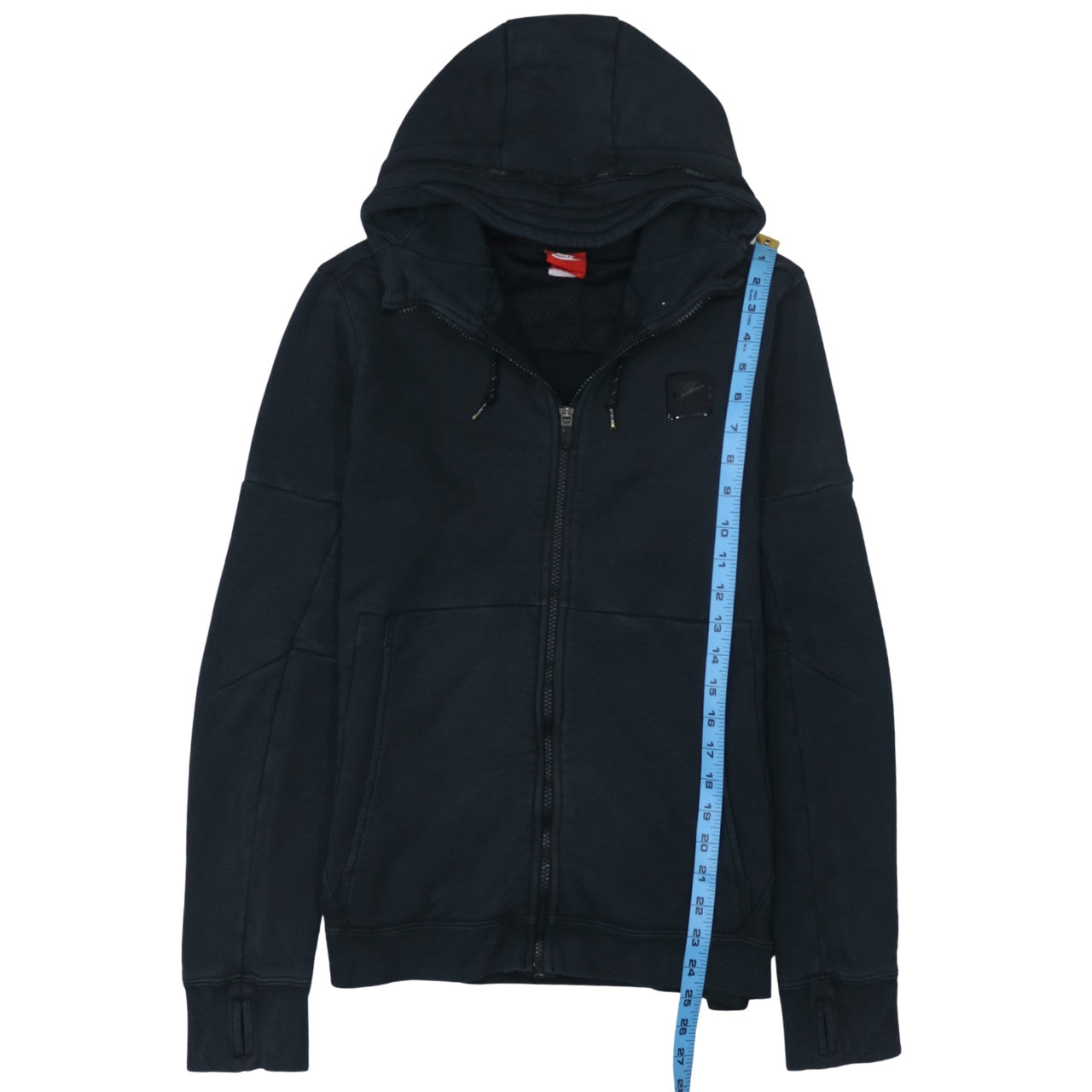 Nike Men's Black Full Zip Hoodie Size M Cotton Blend Sweatshirt