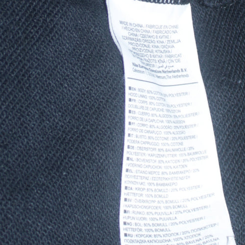 Nike Men's Black Full Zip Hoodie Size M Cotton Blend Sweatshirt