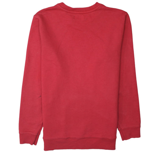 Calvin Klein Men's Red Regular Fit Crew Neck Logo Sweatshirt Size S
