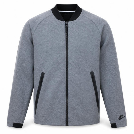 Front view of Nike Men's Grey XL Track Jacket Lightweight Zip-Up Sportswear