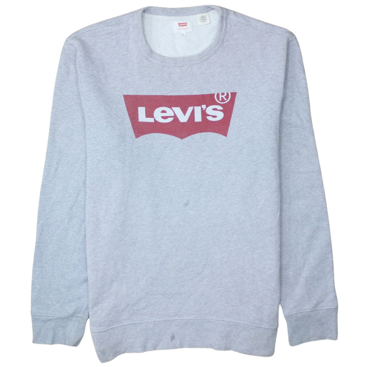 Levi's Men's Grey Crew Neck Pullover Sweatshirt M Logo Print