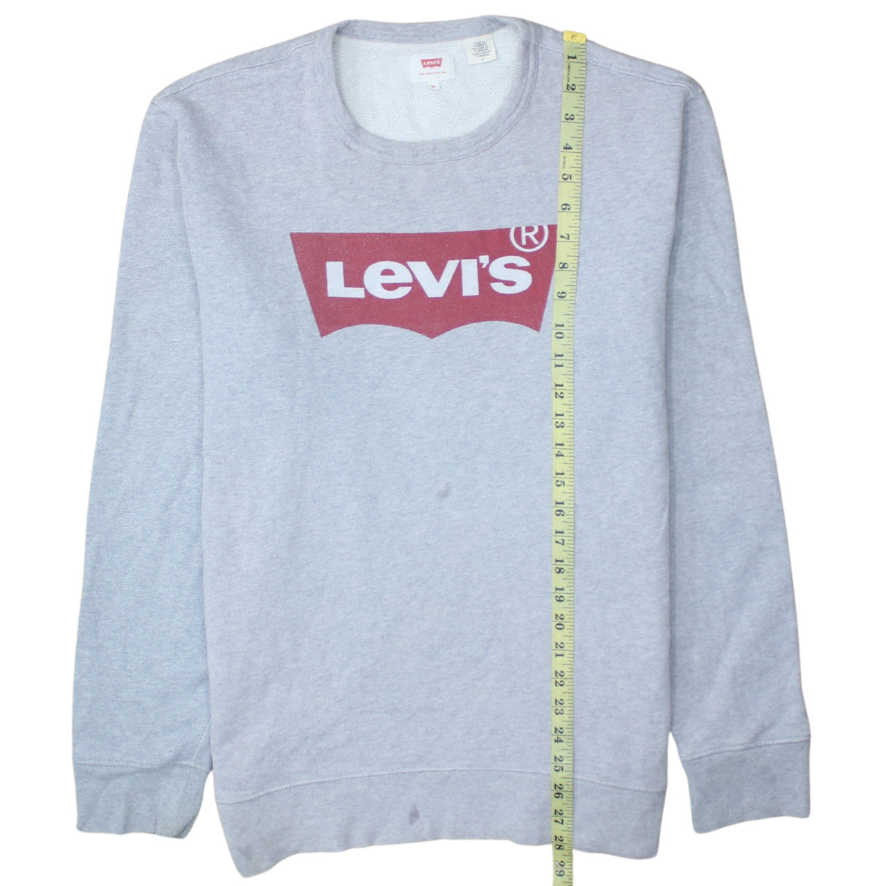 Levi's Men's Grey Crew Neck Pullover Sweatshirt M Logo Print