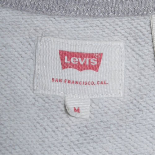 Levi's Men's Grey Crew Neck Pullover Sweatshirt M Logo Print
