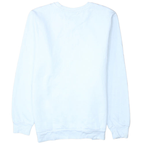 Adidas Boys White Crew Neck Pullover Sweatshirt 13-14 Years Logo Fleece