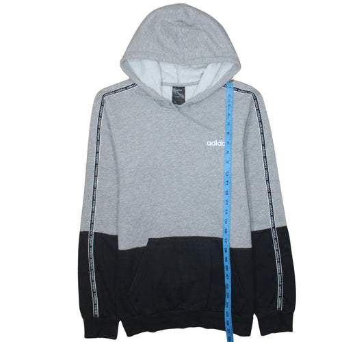 Adidas Men's Grey Pullover Hoodie Small Logo Sports Fleece