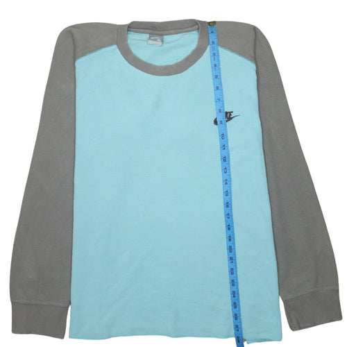 Nike Men's Blue XL Waffle Knit Crew Neck Long Sleeve Pullover Jumper