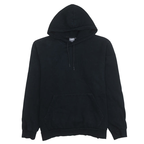 Puma Womens Black Large Pullover Hoodie with Logo Detail