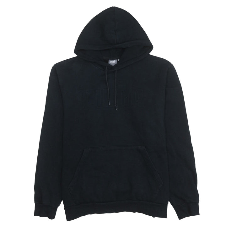 Puma Womens Black Large Pullover Hoodie with Logo Detail
