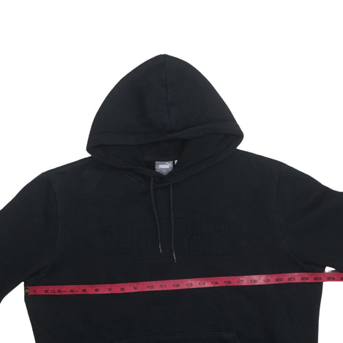 Puma Womens Black Large Pullover Hoodie with Logo Detail