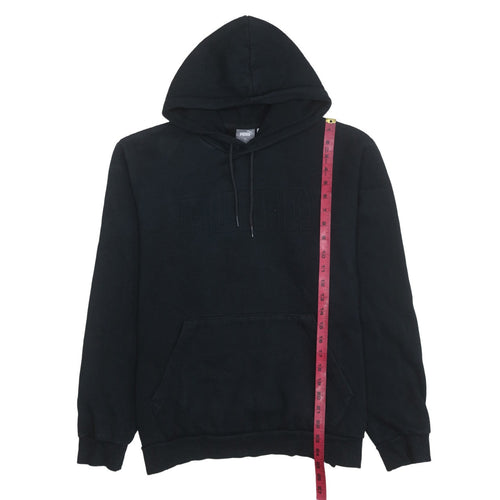 Puma Womens Black Large Pullover Hoodie with Logo Detail