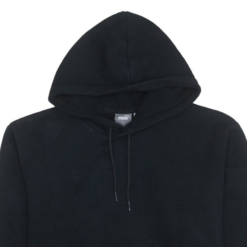 Puma Womens Black Large Pullover Hoodie with Logo Detail