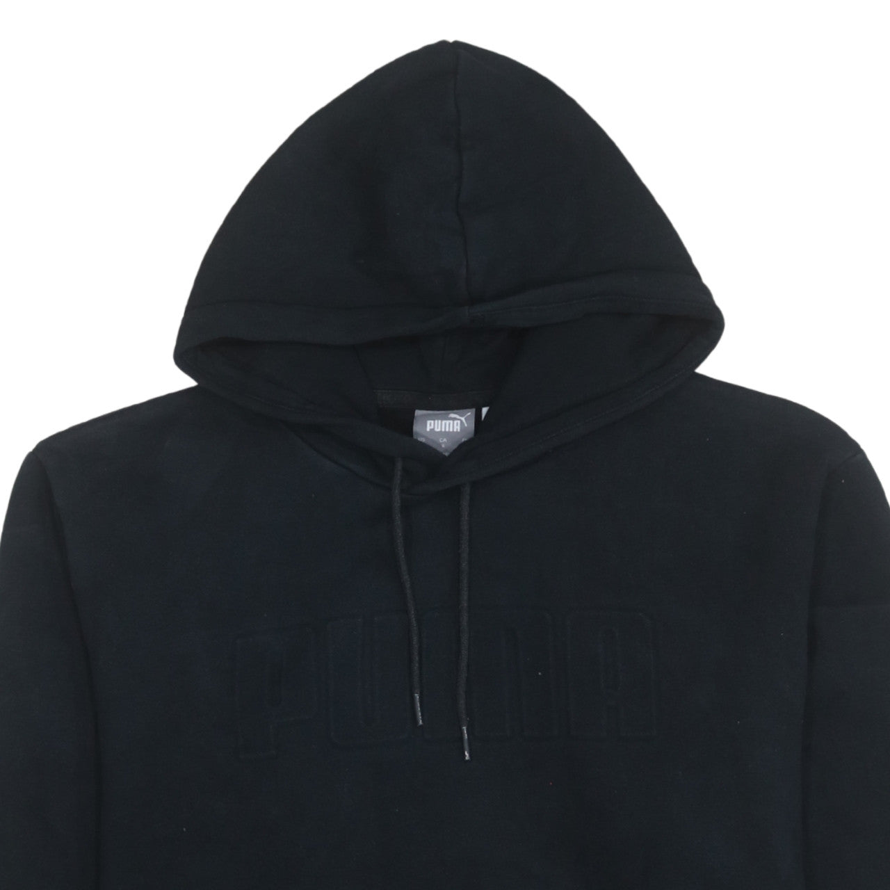Puma Womens Black Large Pullover Hoodie with Logo Detail