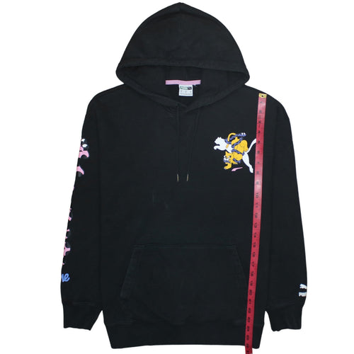Puma x Tom and Jerry Black Graphic Pullover Hoodie Medium Womens