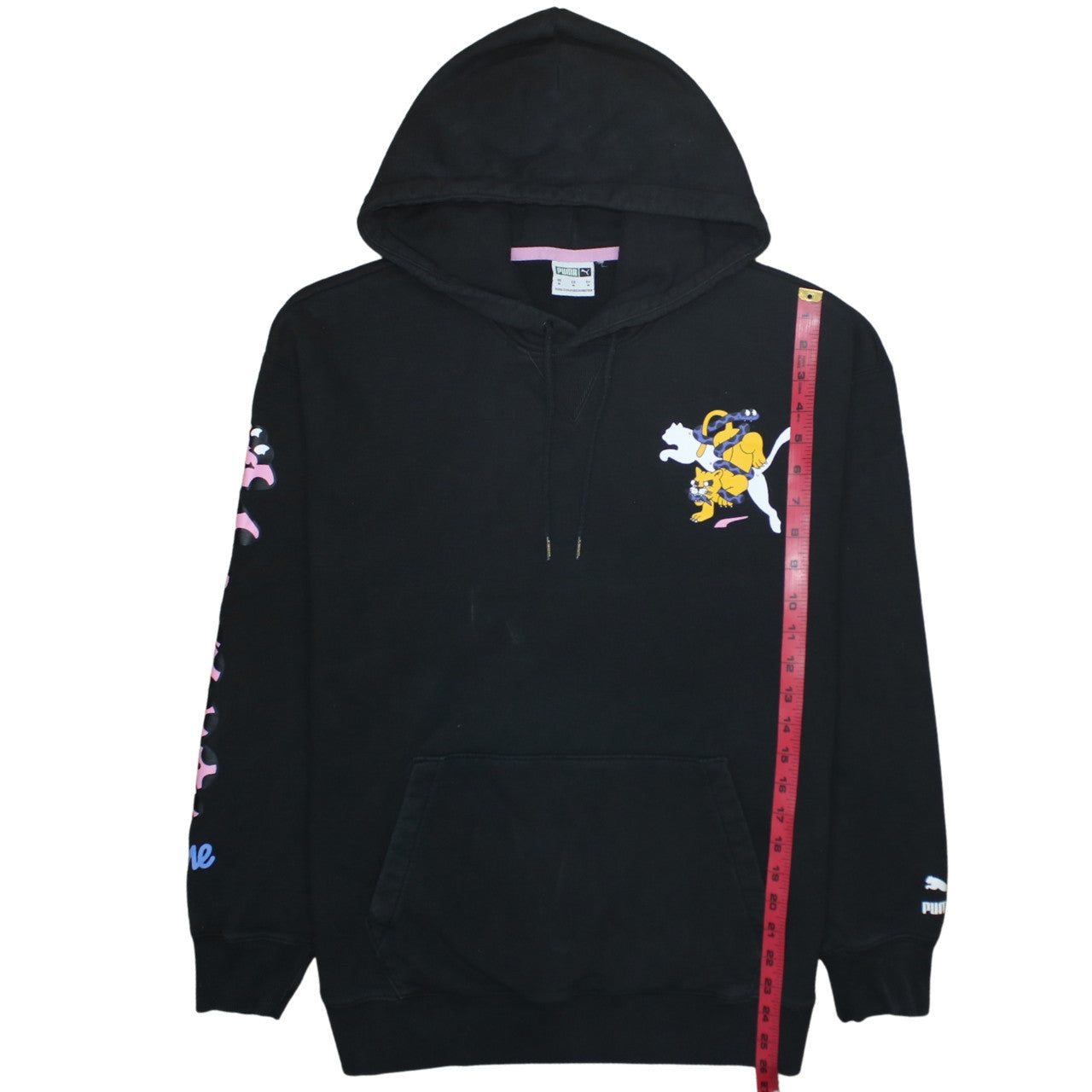 Puma x Tom and Jerry Black Graphic Pullover Hoodie Medium Womens