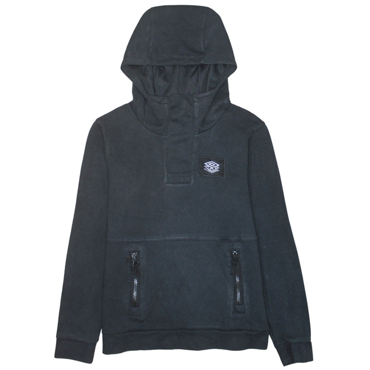 Umbro Mens Black Pullover Hoodie L Logo Fleece Sportswear