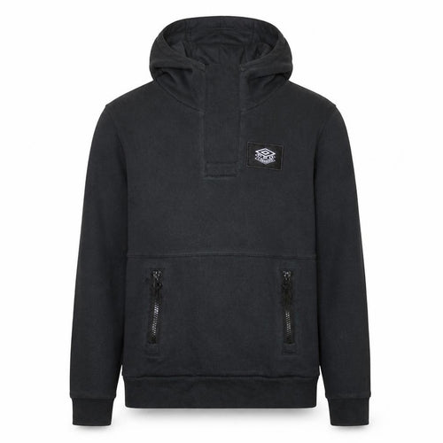 Umbro Mens Black Pullover Hoodie L Logo Fleece Sportswear