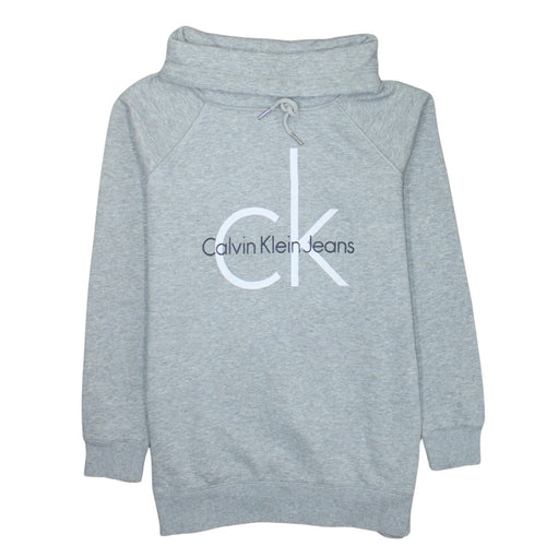 Calvin Klein Jeans Men's Grey Pullover Sweatshirt S High Neck Logo