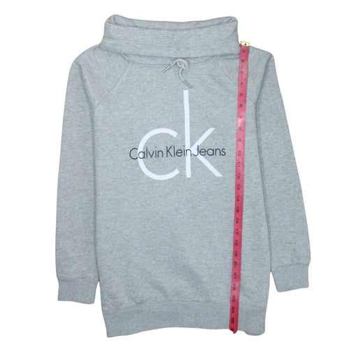 Calvin Klein Jeans Men's Grey Pullover Sweatshirt S High Neck Logo