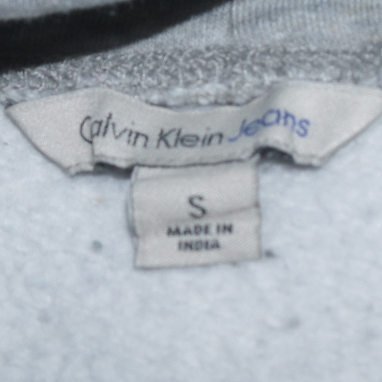 Calvin Klein Jeans Men's Grey Pullover Sweatshirt S High Neck Logo