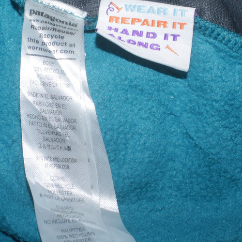 Patagonia Boys Blue Synchilla Fleece Jacket 16 Years Full Zip Winter Outerwear