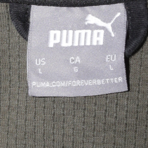 Puma Men’s Green Full Zip Hoodie L City Football Sportswear