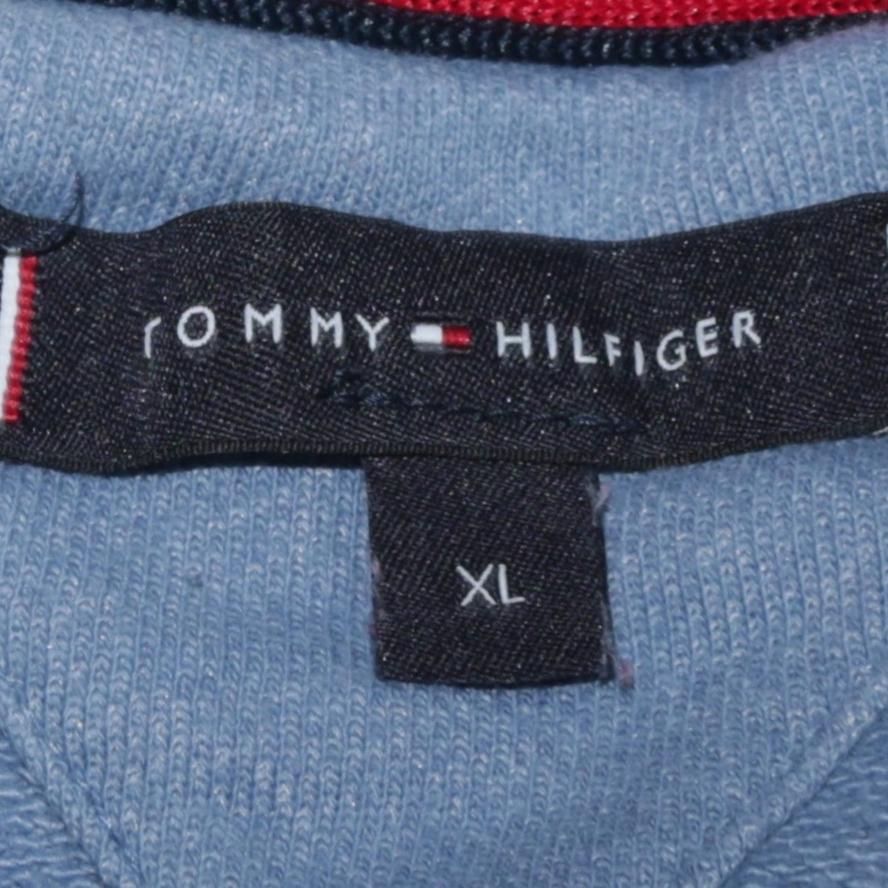 Tommy Hilfiger Men Blue XL Pullover Sweatshirt Logo Tape Crew Neck