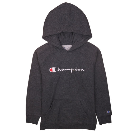 Champion Boys Grey XL Pullover Hoodie Fleece Sweatshirt with Logo