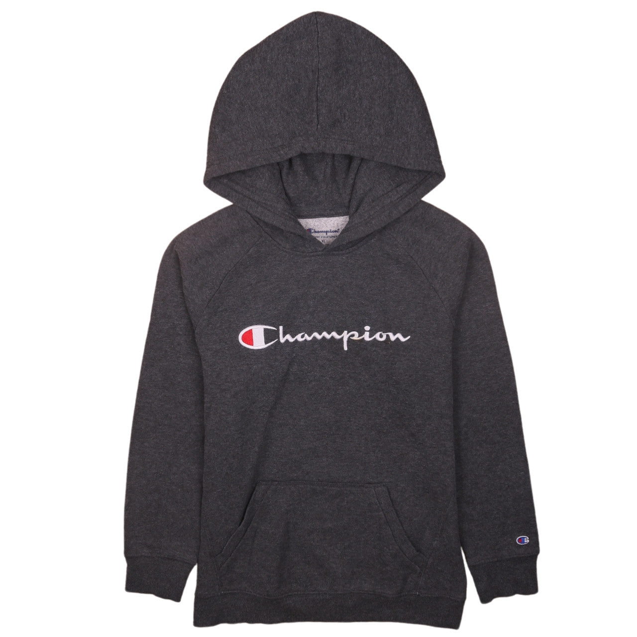Champion Boys Grey XL Pullover Hoodie Fleece Sweatshirt with Logo