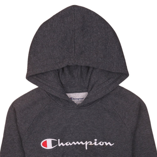 Champion Boys Grey XL Pullover Hoodie Fleece Sweatshirt with Logo