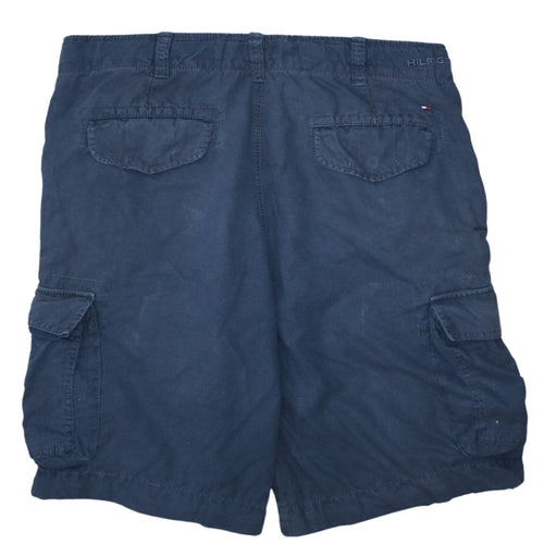Tommy Hilfiger Men's Blue Cargo Shorts Size 36 Linen Cotton Blend