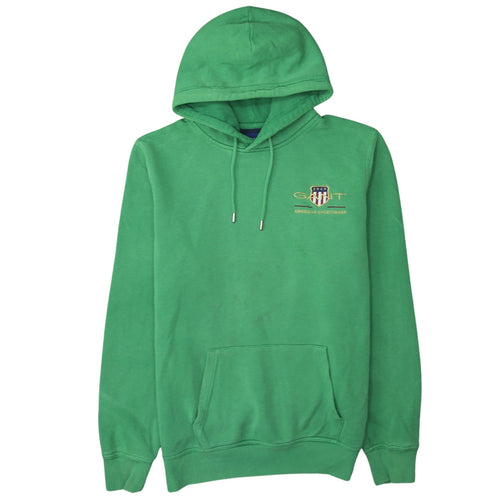 GANT Men's Green Embroidered Logo Pullover Hoodie L