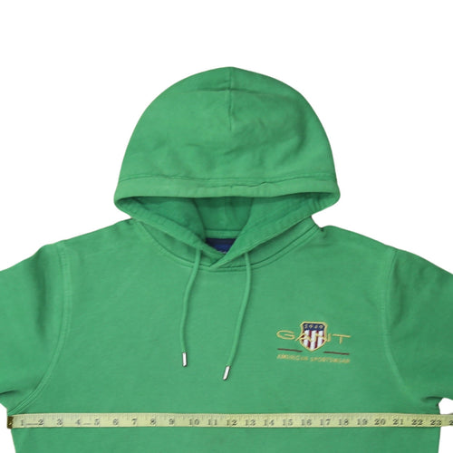 GANT Men's Green Embroidered Logo Pullover Hoodie L
