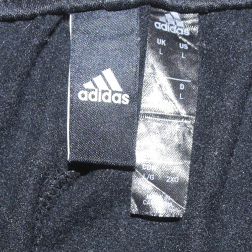 Adidas Men's Black L Track Pants Regular Fit Sports Trousers
