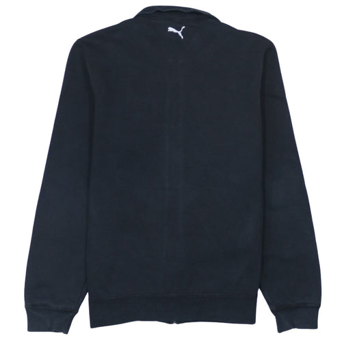 Puma Boys Black Track Jacket Size 12 Years Full Zip Cotton Blend