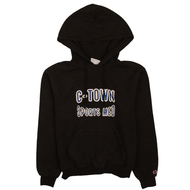 Champion Men's Black Pullover Hoodie S Sports Logo Fleece