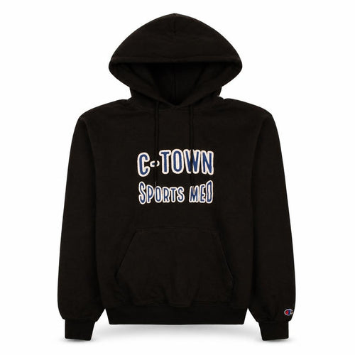 Champion Men's Black Pullover Hoodie S Sports Logo Fleece