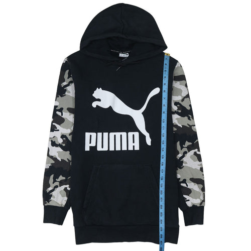 Puma Men Black Camouflage Sleeve Pullover Hoodie Size S