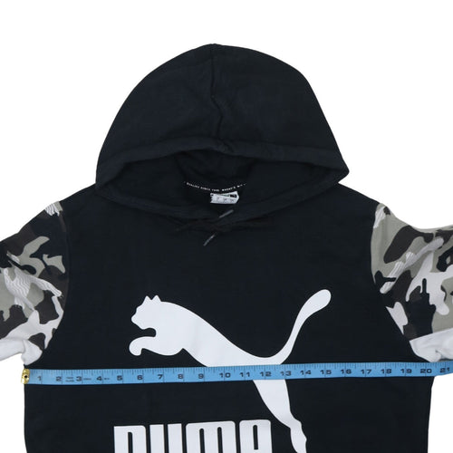 Puma Men Black Camouflage Sleeve Pullover Hoodie Size S