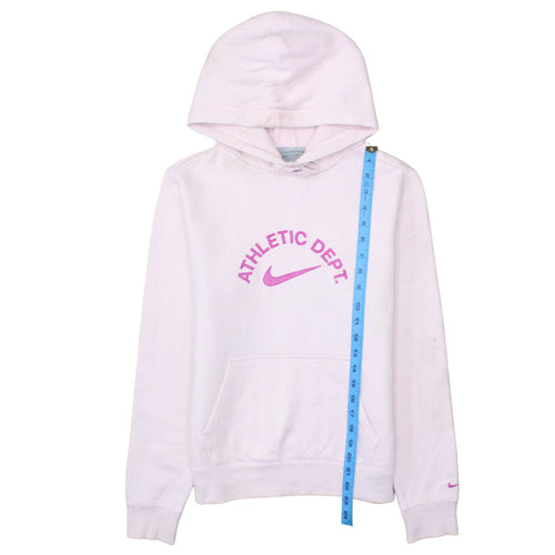 Nike Womens Pink Athletic Dept Pullover Hoodie Size 12/14 Cotton Blend