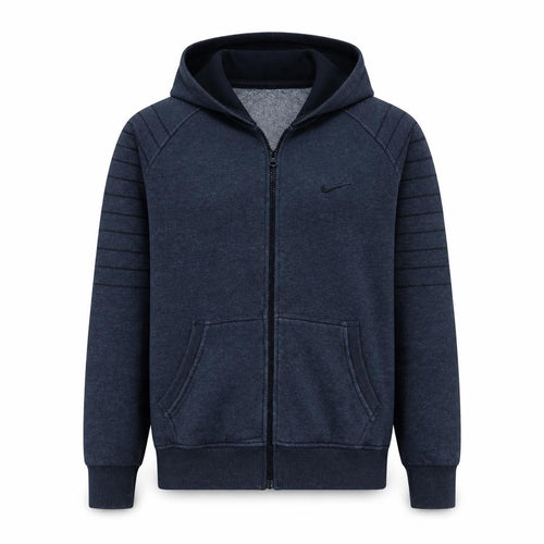 Nike Men's Blue Full Zip Hoodie L Fleece Lined Sweatshirt