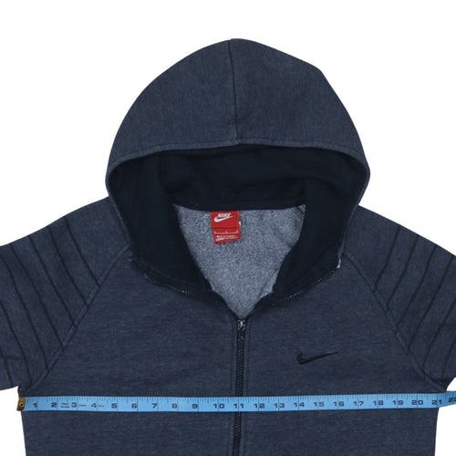 Nike Men's Blue Full Zip Hoodie L Fleece Lined Sweatshirt