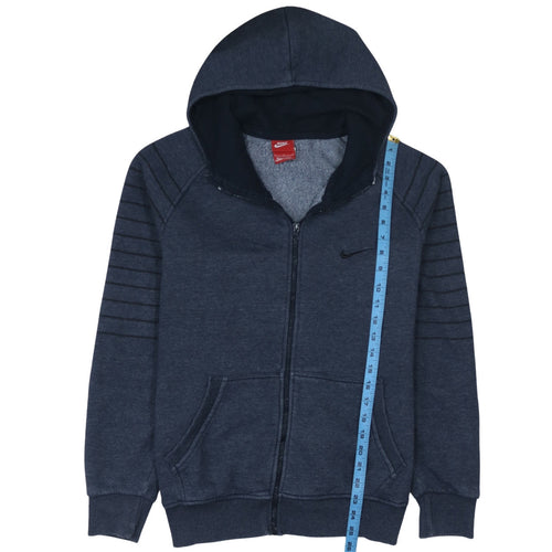 Nike Men's Blue Full Zip Hoodie L Fleece Lined Sweatshirt
