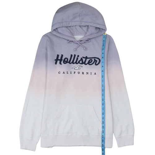 Hollister Men’s Purple Ombre Hoodie L Classic Embroidered Fleece