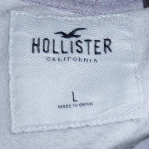 Hollister Men’s Purple Ombre Hoodie L Classic Embroidered Fleece