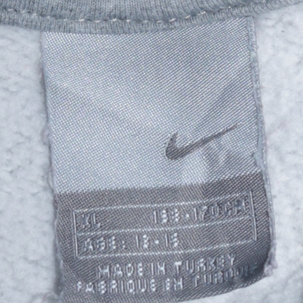 Nike Boys Grey Fleece Pullover Hoodie Size 13-14 Years Regular Fit