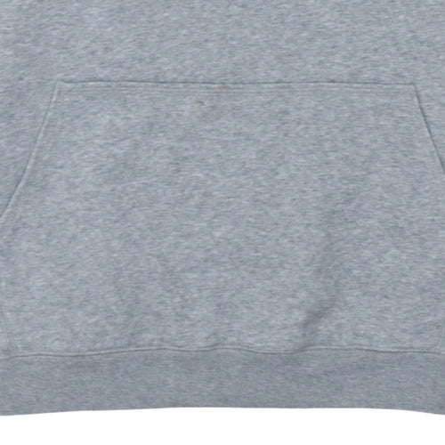 Nike Boys Grey Fleece Pullover Hoodie Size 13-14 Years Regular Fit