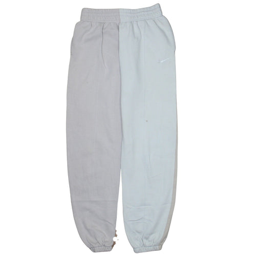 Nike Women Beige & White Colourblock Fleece Joggers Size S