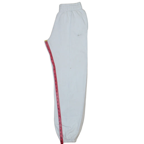 Nike Women Beige & White Colourblock Fleece Joggers Size S