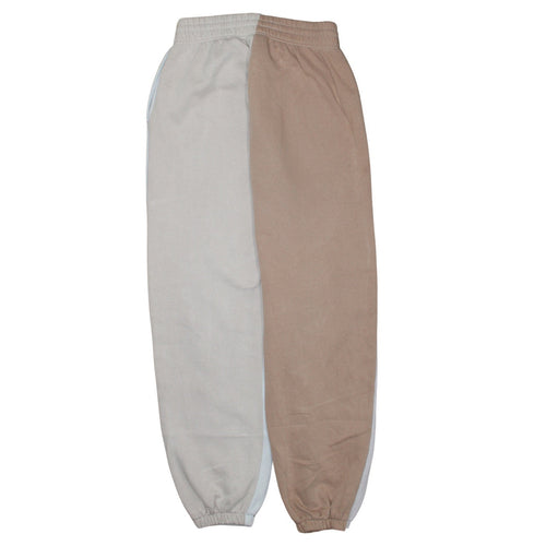 Nike Women Beige & White Colourblock Fleece Joggers Size S
